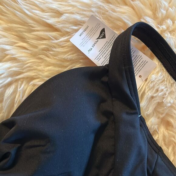 Land’s End Plus Reg retro underwire twist front bikini top  adjustable black Var - Picture 4 of 9